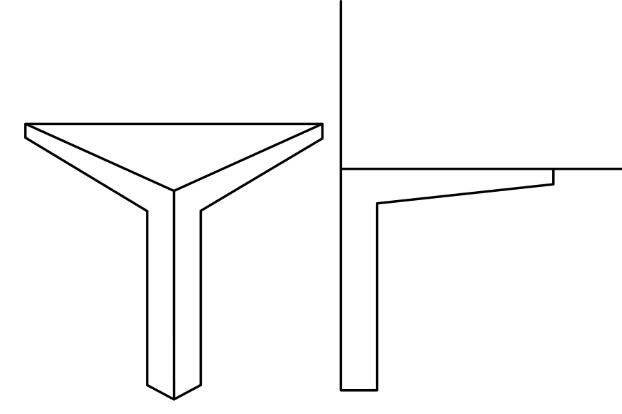 Kovová noha – černá / stříbrná